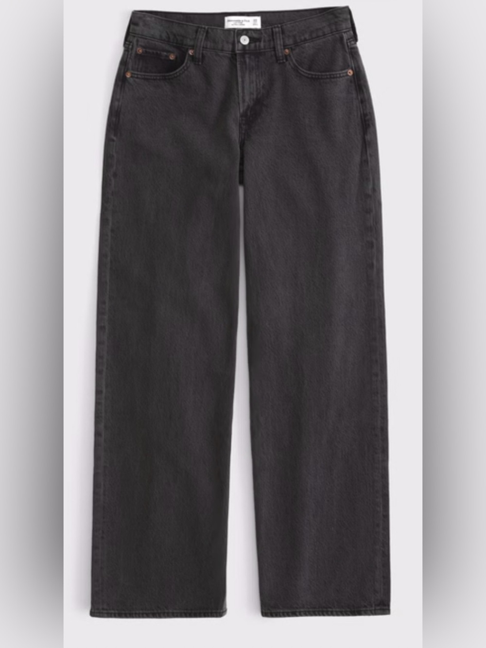 Abercrombie & Fitch High-Rise Loose Jeans in Black - Picture 4 of 5
